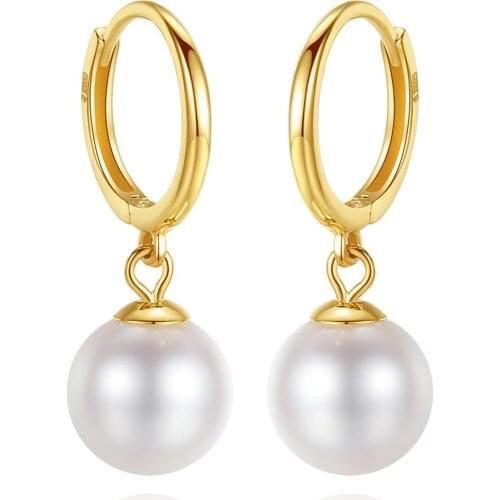 7-mm Freshwater Pearl Pure 18K Gold Fashion Womens Earrings