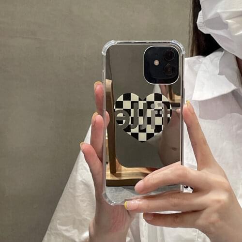 Fashion Make Up Mirror Phone Case For iPhone 11 12 Pro Max 6 7 8 Plus XR XS SE2 Creative Shockproof Mobile Phone Case Back Cover