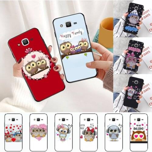 Baby Cute Owl Lover Cartoon Black TPU Soft Phone Case For Samsung Galaxy J2 J4 J5 J6 J7 J8 2016 2017 2018 Prime Pro plus Neo duo