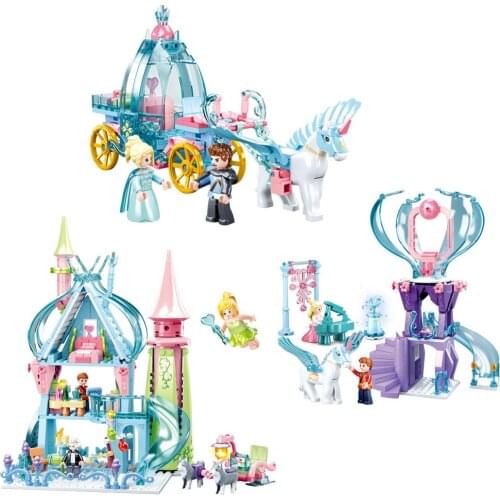 NEW Magic Elves Princess Castle Carriage Horse Building Blocks Kit Bricks Classic Movie Model Kids Girl Toys For Children Gift