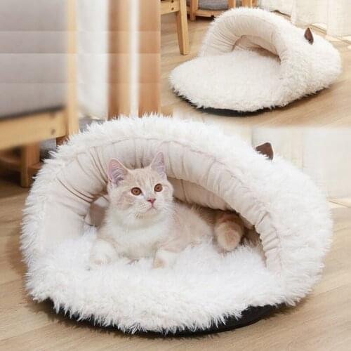 Cave Bed for Cats, Cozy Slipper for Indoor Pets, Ultra Soft Flannel Dog Bed, Non-slip Bottom Washable Dog Bed, Cat Bed
