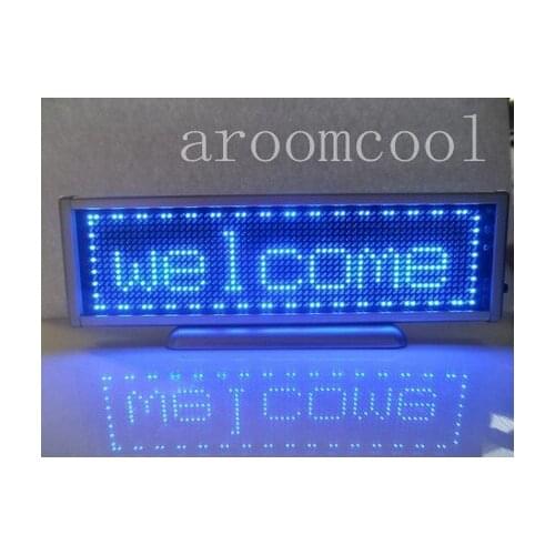16x64 Display Programmable Message moving scrolling LED Name Badge Tag Blue