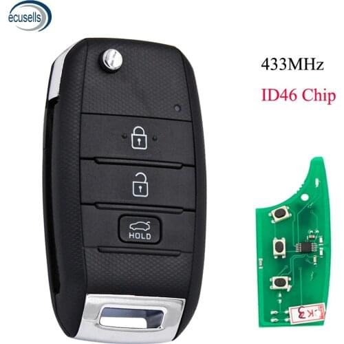 3 Button Folding Flip Smart Remote Key Control Fob 433MHz With ID46 Chip For Kia K5 Sorento Sportage 2013 2014 2015