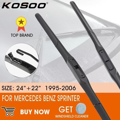 KOSOO Car Wiper Blade For Mercedes Benz Sprinter 1995-2006 LHD / RHD Front Window Windshield Windscreen Wiper Blades 24"+22"