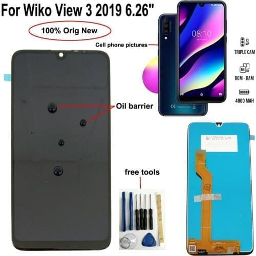 Shyueda 100% Orig New A+6.26" For Wiko View3 View 3 2019 LCD Display Touch Screen Digitizer Assembly Parts with free tools