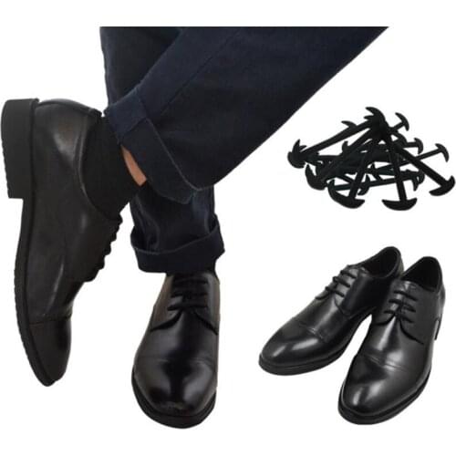 12Pcs/Set Leather Silicone Shoelaces Sneakers Shoes Lace Lazy No Tie Shoelaces Elastic Silicone ShoeLace Suitable Unisex Laces