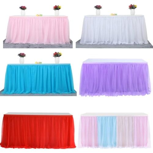 1pcs DIY Tablecloth Yarn Tulle TUTU Table Skirt Wedding Party For Wedding Decoration Baby Shower Favors Party Home Textile New