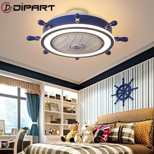 Modern Led Ceiling Fans With Lights For Children Room Ventilador De Teto Ceiling Fans Lamp Bedroom Cooling Fan Lighting