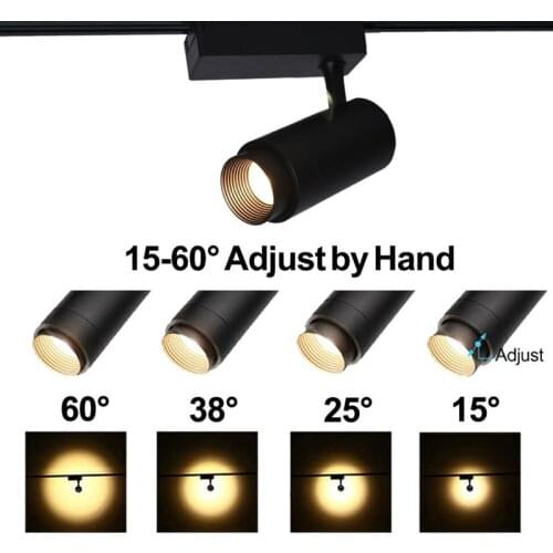 Super bright led cob LED Track Lights Zoom LED Track Light 12W 20W 30W Dimmable Focus Clothing Adjustable Store Rail Spot Lights