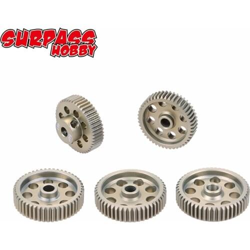 Surpass Hobby 5PCS 64DP 3.175mm 21T-25T/26T-30T/31T-35T/36T-40T/41T-45T/46T-50T Pinions Motor Gear for 1/10 RC Car