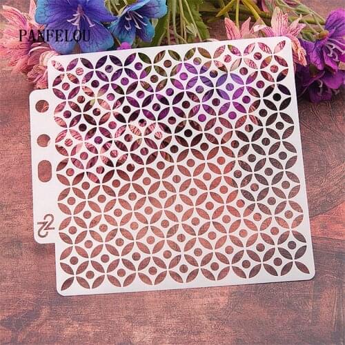 The grid circle scrapbook stencils spray plastic mold shield DIY cake hollow Embellishment printing lace ruler Valentines Day