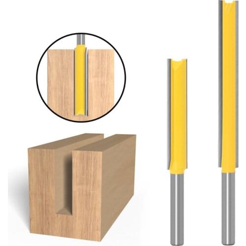 1/4 Shank Double-edged FLUSH TIRM BIT Milling Cutter Extension Straight Router Bits Set