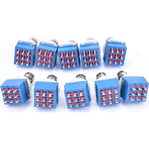 10Pcs 9-pin 3PDT Guitar Effects Pedal Box Stomp Foot Metal Switch True Bypass
