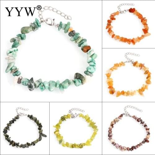 2017 Natural Gem stone Bracelet Healing Stretch Chip beads Weave Natural Garnet Shell Crystal Coral Quartz Fluorite Bracelets