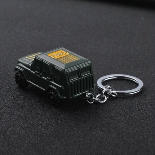 5.5CM PUBG Figure Scene Props Keychain Battle Pickup Jeep Model Alloy Pendant Birthday Gift