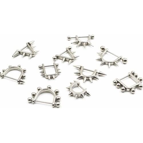 50PCS Free Shippment Body Jewelry- 16g Surgical Steel Nipple Breast Piercing Nipple Barbells Mix Styles