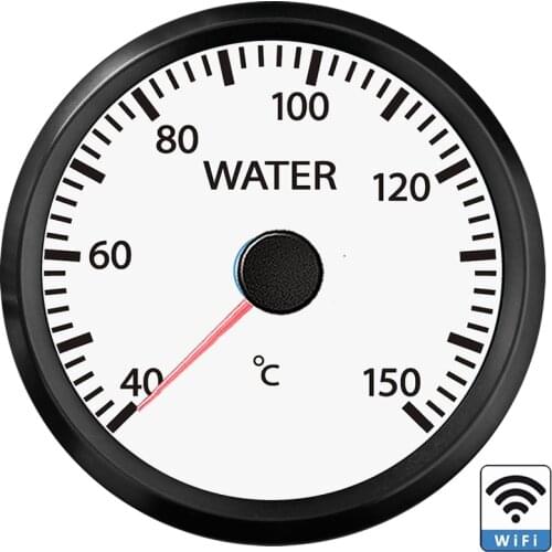52mm Programmable 40-150℃ Water Temp Gauge WiFi Gauge Compatible with All Types or Ranges Ohm Signal Sensor DC 12/24V Waterproof