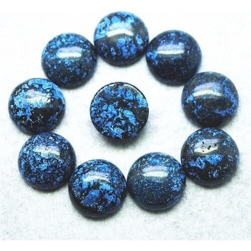 6PCS Nature Blue Jasper Cabochons Round Shape Size 16MM Natural Beads Cabs NO Hole DIY JEWELRY ACCESSORIES AND FINDINGS