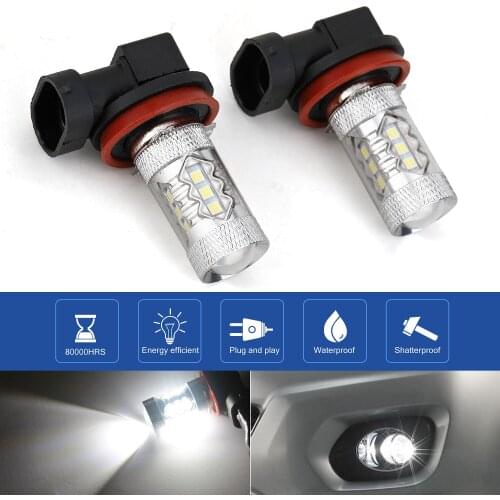 6000K white light bright white LED fog light H11/H8/9005/9006 car work light powerful beam waterproof high quality fog light