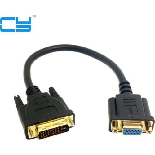 Analog DVI 24+5 Male to VGA Female Monitor Converter adapter Cable 20cm Black dvi vga adapter adaptor