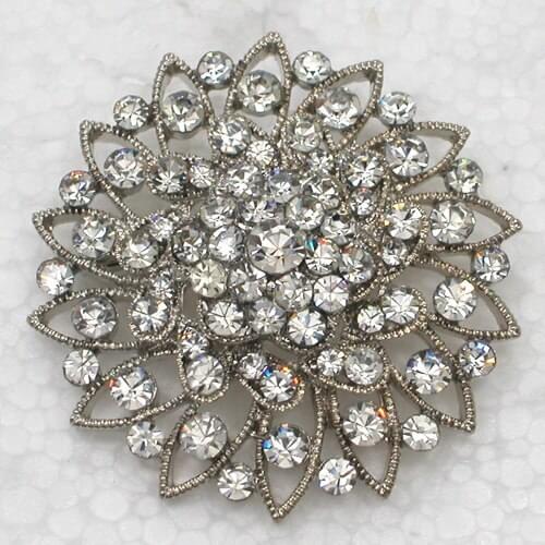 Flower Brooch Clear Rhinestone Bridal Wedding party Pin brooches C750 A