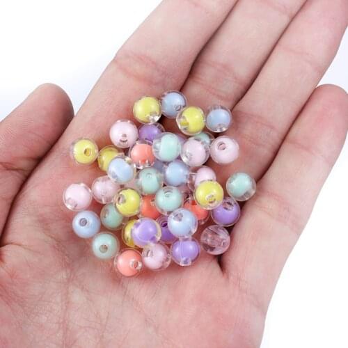 New 8mm 100mm Acrylic Loose Beads 100/200Pcs Round Spacer Beads for Jewelry Making DIY Bracelet Accesories Pick Size Colors