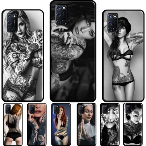 Sexy sleeve tattoo girl Case For OPPO Reno 2 Z 4 Pro F5 F7 A52 A72 A1K A5S A15 A83 A91 A31 A53 A5 A9 2020 Cover