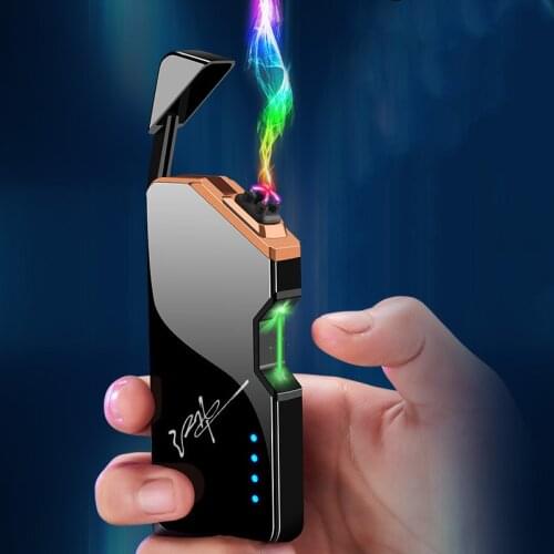 Electric Dual Arc Lighter Laser Induced USB Rechargeable Flameless Plasma Lighter Windproof for Kitchen Gas Stove BBQ Lighter