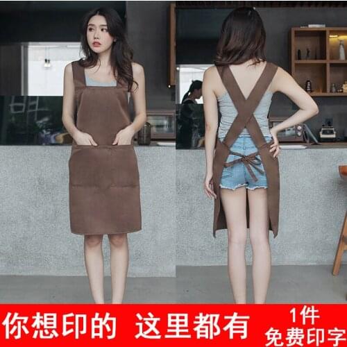 Apron custom logo printing customized black hotel catering