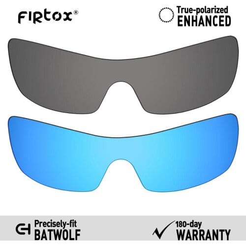 Firtox True UV400 Polarized Lenses Replacement for-Oakley Batwolf OO9101 Sunglasses (Compatiable Lens Only) - Black+Blue