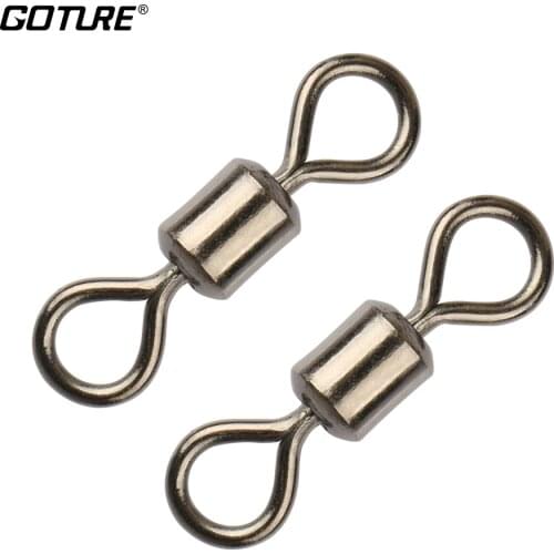 Goture 200pcs/lot American Rolling Swivel MS Sea Rock Fishing Tackle Fishhooks Accessories Fishing Swivels Fishing Tools