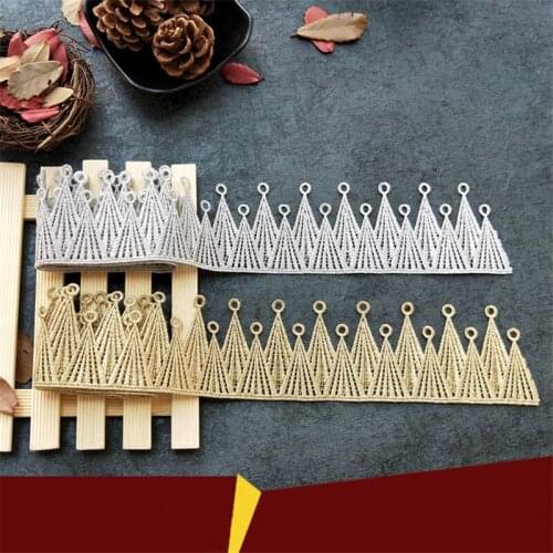 Delicate 2Yard Gold, Silver European style Lace Applique Trim Gold Thread Embroidery Lace Accessories Trim 6cm LJ0050