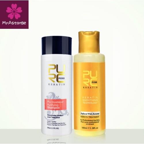 Banana flavor Keratin treatment Straightening hair Repair damage dry hair Brazilian keratin treatment with shampoo