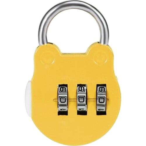 Uxcell 3 Digit Combination Padlock, 3mm Steel Shackle Dia Zinc Alloy Locks Yellow