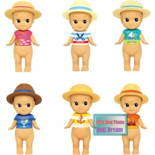 7.5cm 2017 New 6pcs/lot Japanese classic anime figure sonny angel action figure set sunshine beach sunhat ver collectible model