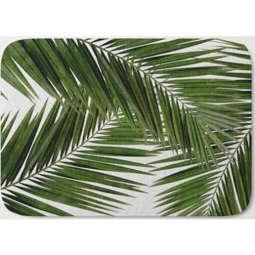 Palm Leaf Bath Carpet Anti-Slip Doormat Home Entrance Doormat Bedroom Living Room Floor Mats Kitchen Mat