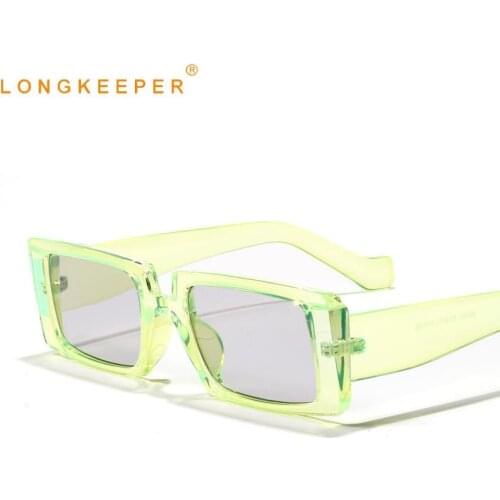 Fashion Rectangle Sunglasses Women 2020 Brand Design Vintage Thick Frame Green Sun Glasses Female Shades lunette de soleil femme