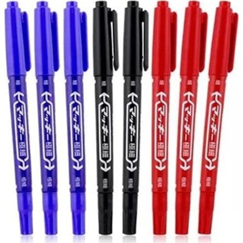 Microblading Tattoo Marker Pens Waterproof Dual End Thin Scribe Tools Black/Red/Blue Surgical Brow Tattoo Positioning Marker Pen