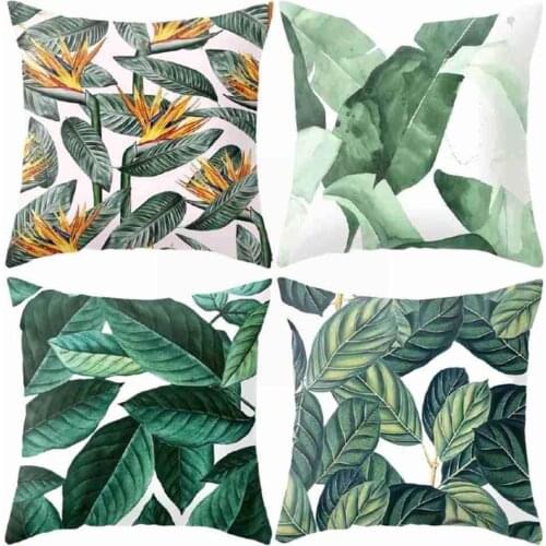 Fashion New Green Tropical Leaves Cushion Decorative Livingroom Throw Pillows Seats Home Sofa Pillowcase I9D2