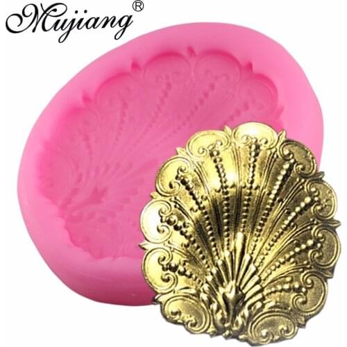 Mujiang 3D Shell Cake Silicone Mould Peacock Cupcake Baking Fondant Candy Chocolate Resin Clay Mould Cake Decorating Tools
