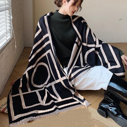 2020 New Cashmere Scarf Fashion Female Winter Scarves Thick Double-Sided Shawl Femlae Student Foulard Bufanda Head Wraps Hijab