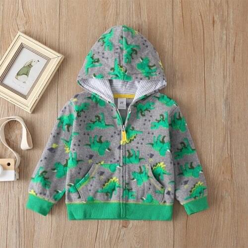 Autumn Coat Girls Hoodies Sweater Boys Jacket Coat With Zipper Animall Pattern Embroideried By Children Top