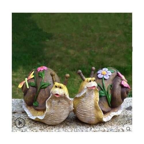 PASTORAL STYLE HIGH QUALITY SIMULATION SNAIL RESIN CRAFTS OUTDOOR VILLA GARDEN ORNAMENTS EXQUISITE CREATIVE LAWN DECORATION