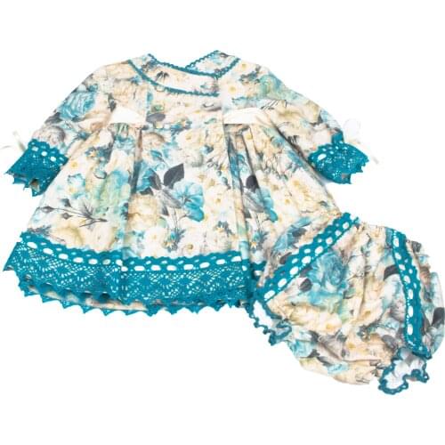 My daughter and I set Batista dress and Braga for baby girl (a 12 to 24 months) Violet collection model Sunday-handmade