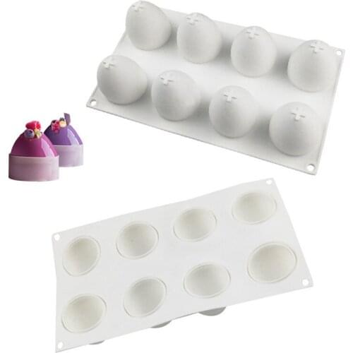 Christmas 8 Hole Egg Shape Silicone Cake Mold For Baking Mould Dessert Mousse Pan Bakewar Bakvormen Baking Tools