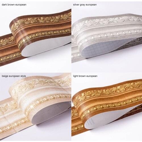 Self-adhesive 3D DIY Waistline Baseboard Wall Stickers Foam European Waterproof Anti-collision Background Wall Edge Border Decor