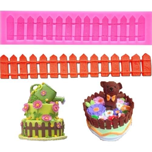 DIY Fence Silicone Cake Decoration Mold for Sugarcraft Fondant Chocolate Mousse Baking Pastry Tools Dessert Bakeware Moulds