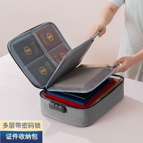 Document storage bag for household family multi-layer large-capacity file organize bag passport document