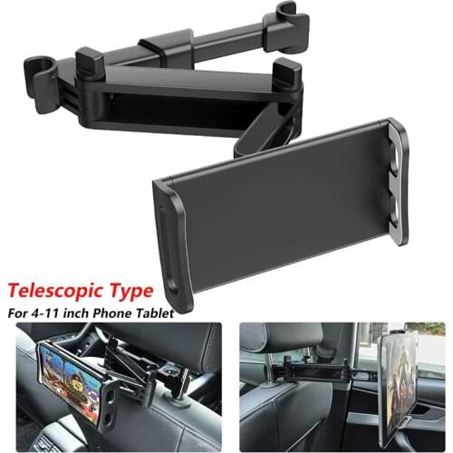 Telescopic Car Rear Pillow Holder Stand For 4-11inch Phone Tablet 360° Car Seat Headrest Holder Bracket Mobile Support Mounts