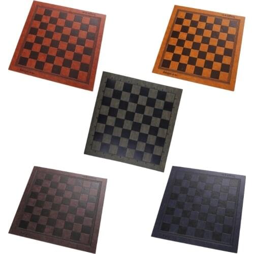 Embossed Design Leather International Chess Board Games Mat Checkers Universal Chessboard Birthday Gift
